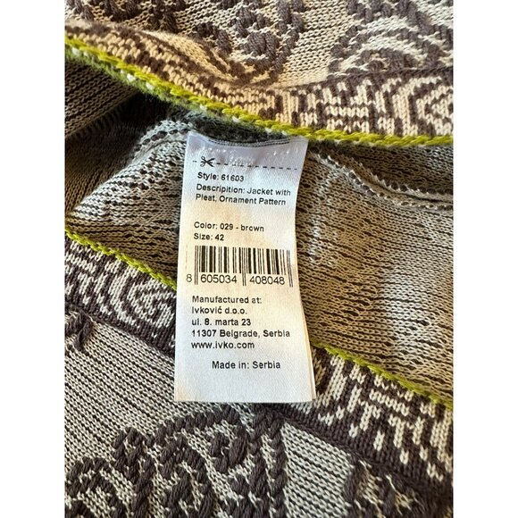 Ivko Woman Jacket With Pleat Ornament Pattern Size 42 Brown - Picture 4 of 5